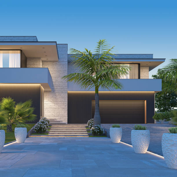 Modern villa. Architecture concept for Real estate.